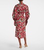 Floral cotton-blend shirt dress