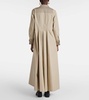 Pleated cotton maxi dress