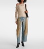 Penicillin distressed mid-rise wide-leg jeans