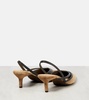 City embellished suede slingback pumps