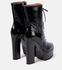 Leather platform ankle boots