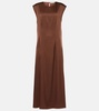 Rose silk satin maxi dress