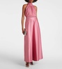 Elegante Brasile embellished satin maxi skirt
