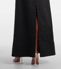 Strapless cotton and linen-blend maxi dress
