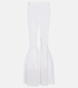 Waffle-knit flared pants