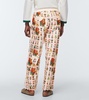 Tobacco Signet printed silk pants