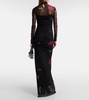 Printed tulle gown