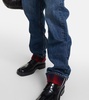 Checked-detail straight jeans
