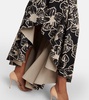 Asymmetric printed maxi skirt