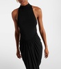 Halterneck draped gown