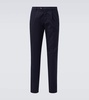 Cotton-blend gabardine slim pants