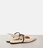Pointy leather slingback pumps