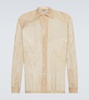 Moth Veil embroidered cotton mesh shirt