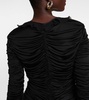 Deep V-neck ruched minidress