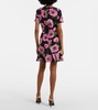 Iconic floral ruffled silk minidress