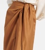 Linen and silk wrap skirt