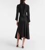 Asymmetric satin midi dress