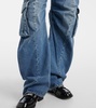 Low-rise barrel-leg cargo jeans