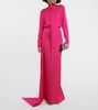 Draped satin maxi skirt