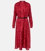 Goccia logo silk satin midi dress