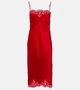 Lace-trimmed satin slip dress