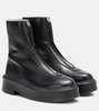 Zipped 1 leather flatform ankle boots