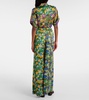 Printed silk satin wide-leg pants