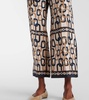 Brina printed silk twill wide-leg pants