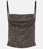 Diaplo metallic knit crop top