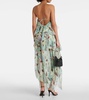 Tiered printed silk maxi dress