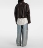Leather biker jacket