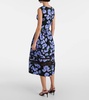 Floral belted cotton-blend midi dress