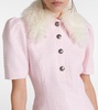 Sequined collared tweed minidress