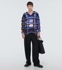 Distressed checked mohair-blend sweater