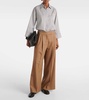 Carmen wool flannel wide-leg pants