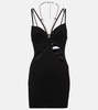 Crystal-embellished cutout minidress