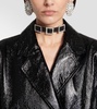 Embellished leather necklace