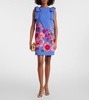 Floral embroidered crêpe minidress