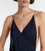 Asymmetric jersey slip dress 