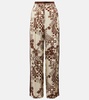 Printed high-rise wide-leg pants