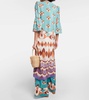 Vintage printed silk maxi dress