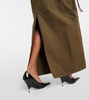 Denim cargo maxi skirt 