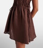 Gathered linen minidress