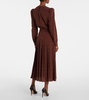 Leopard-print silk midi dress