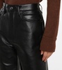 90s Pinch Waist leather-blend pants