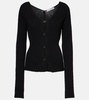 Ribbed-knit cotton crêpe cardigan