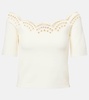 Posy scalloped off-shoulder top