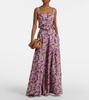 Eslabon floral embroidered linen top