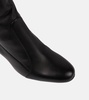Damier leather over-the-knee boots