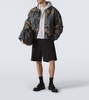 Face cotton fleece zip-up hoodie